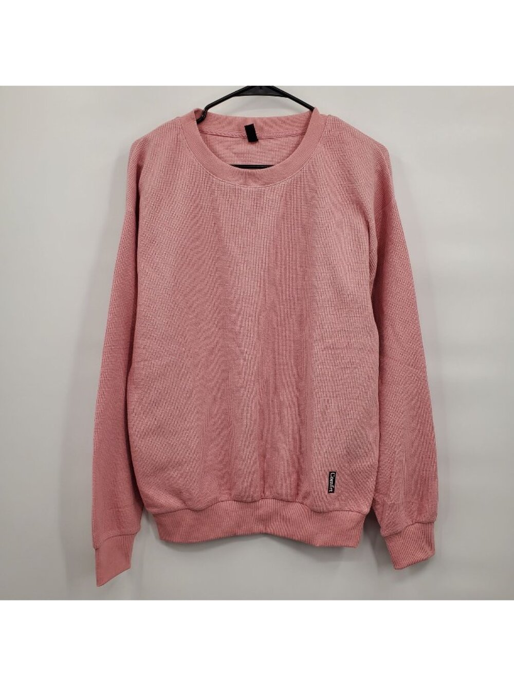 Comfrt Waffle Lounge Shirt Top Women Size XS NWOT Cozy Long Sleeve Pink